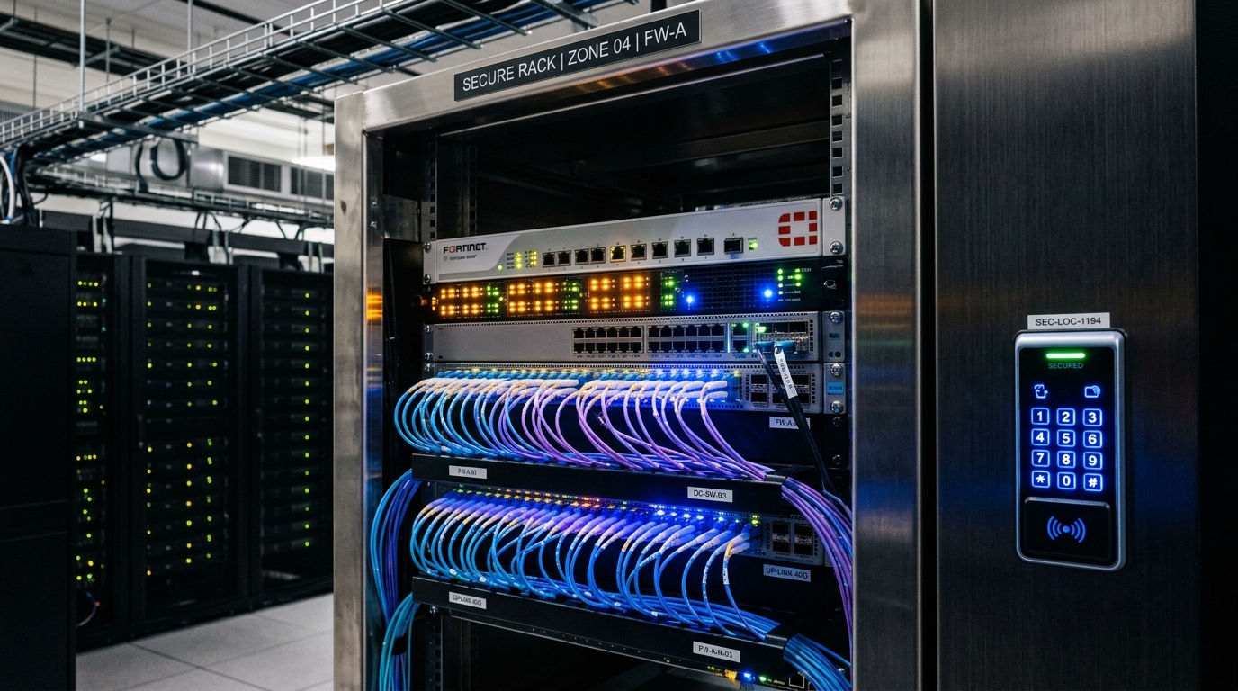 Bezpieczna szafa serwerowa i zapory nowej generacji NGFW w Data Center